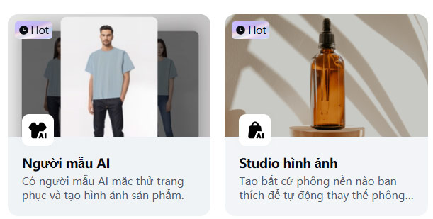 Tính năng Người mẫu AI và Studio hình ảnh AI