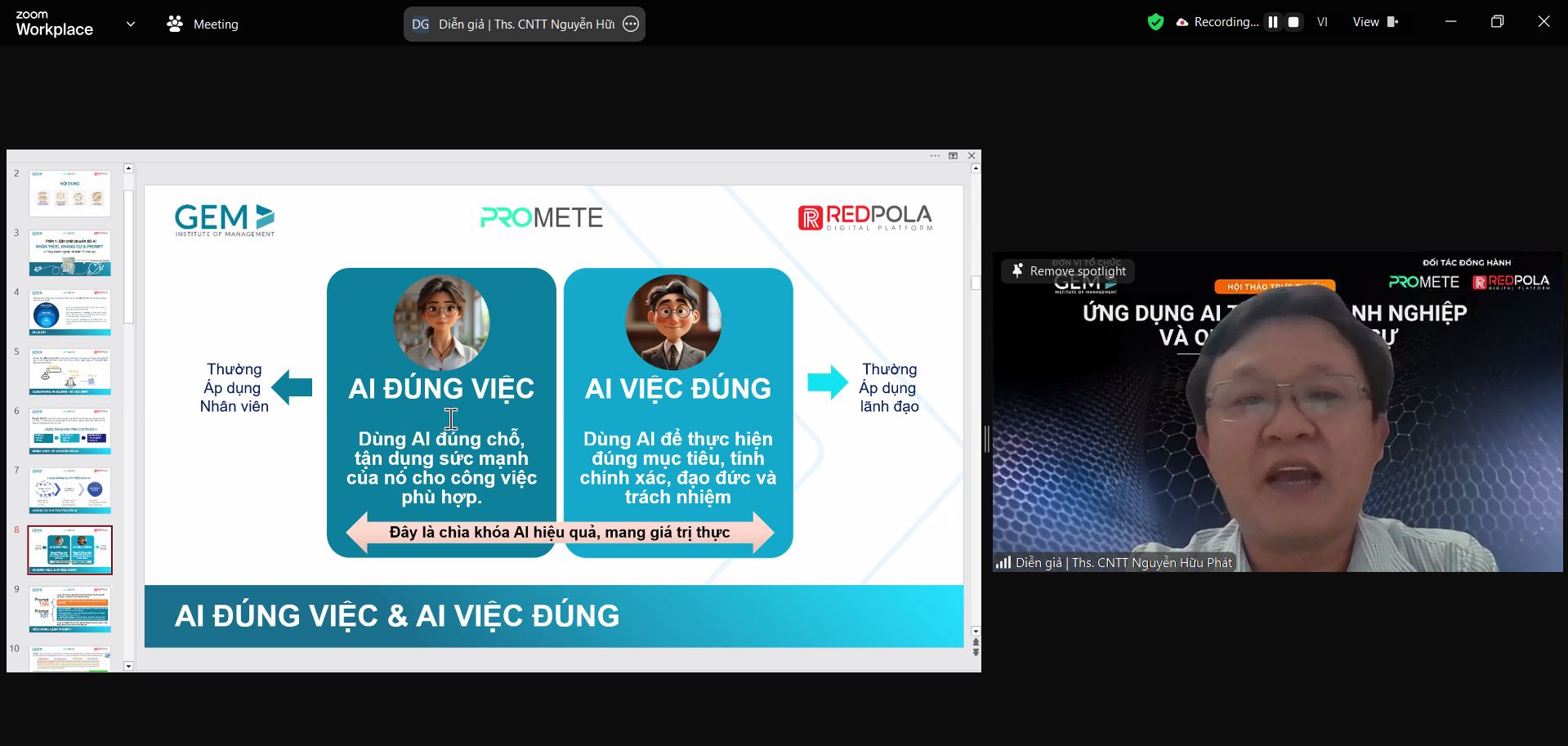 Ths. Nguyễn Hữu Phát trình bày AI đúng việc và AI việc đúng dành HR